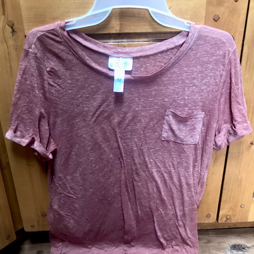 Light maroon sheer t shirt from Just Be